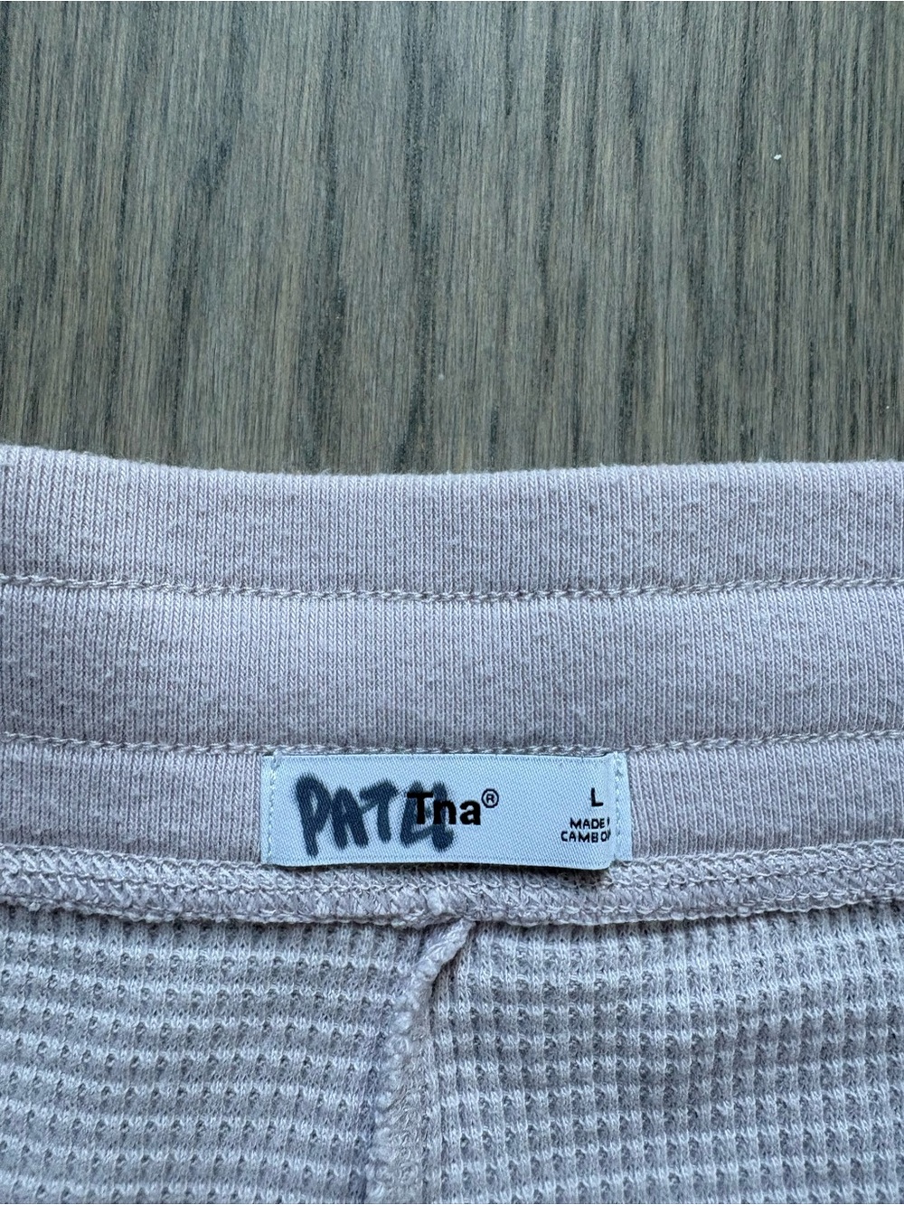 TNA Waffle-Knit Drawstring Lounge Shorts - lavender - Picture 2 of 2